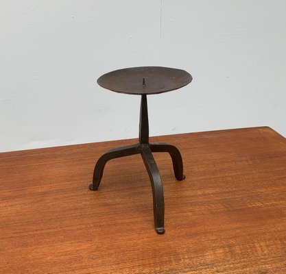 Mid-Century Brutalist Wrought Iron Candleholder-UAH-955485