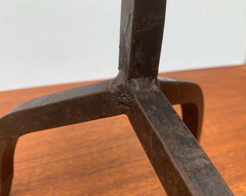 Mid-Century Brutalist Wrought Iron Candleholder-UAH-955485