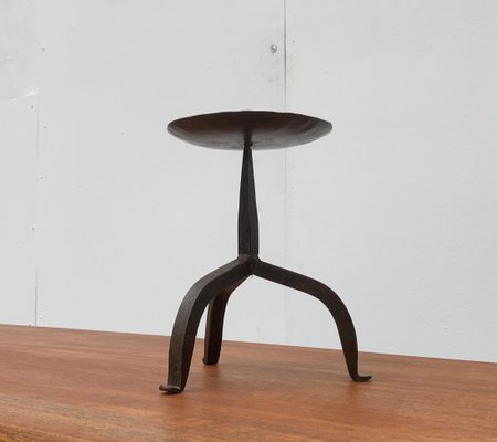 Mid-Century Brutalist Wrought Iron Candleholder-UAH-955485