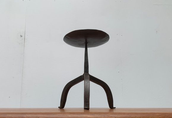 Mid-Century Brutalist Wrought Iron Candleholder-UAH-955485