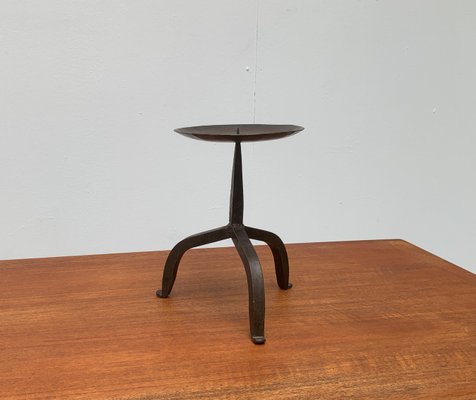 Mid-Century Brutalist Wrought Iron Candleholder-UAH-955485