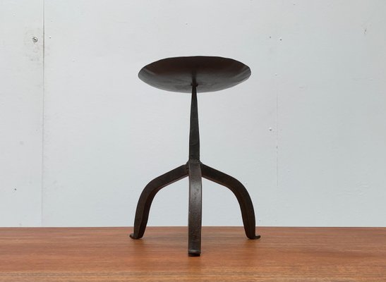 Mid-Century Brutalist Wrought Iron Candleholder-UAH-955485