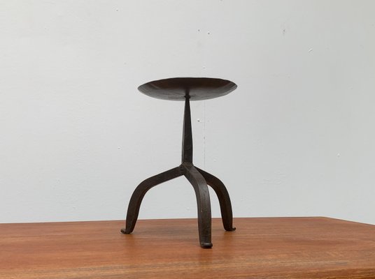 Mid-Century Brutalist Wrought Iron Candleholder-UAH-955485