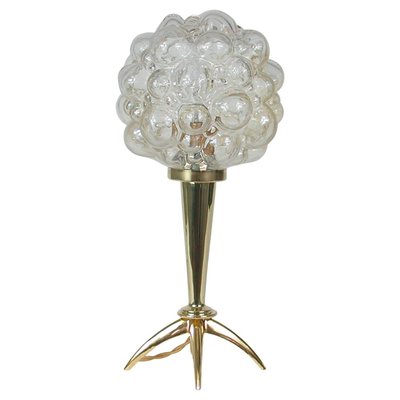 Mid-Century Bubble Glass and Brass Table Lamp by Helena Tynell for Limburg, 1960s-OE-1110723