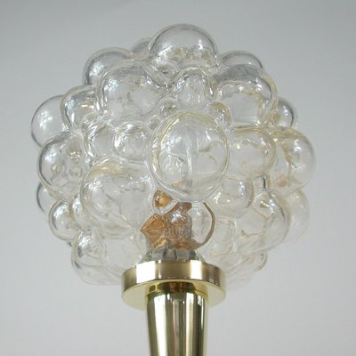 Mid-Century Bubble Glass and Brass Table Lamp by Helena Tynell for Limburg, 1960s-OE-1110723