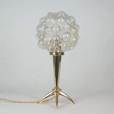 Mid-Century Bubble Glass and Brass Table Lamp by Helena Tynell for Limburg, 1960s-OE-1110723