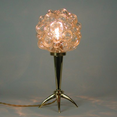 Mid-Century Bubble Glass and Brass Table Lamp by Helena Tynell for Limburg, 1960s-OE-1110723