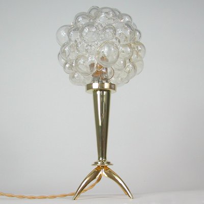 Mid-Century Bubble Glass and Brass Table Lamp by Helena Tynell for Limburg, 1960s-OE-1110723