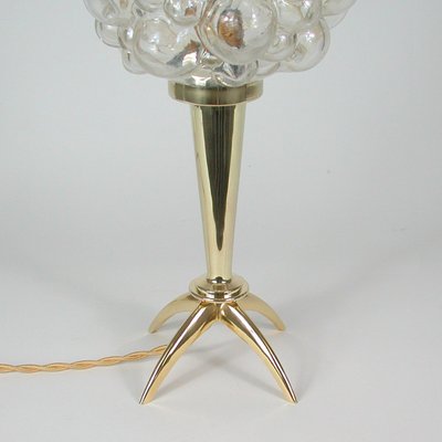 Mid-Century Bubble Glass and Brass Table Lamp by Helena Tynell for Limburg, 1960s-OE-1110723