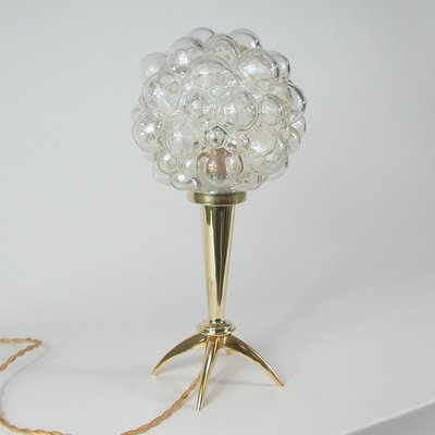 Mid-Century Bubble Glass and Brass Table Lamp by Helena Tynell for Limburg, 1960s-OE-1110723