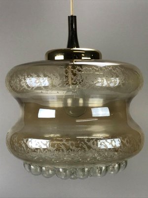 Mid-Century Bubble Glass & Brass Pendant Lamp-EJL-1063993