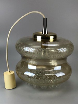 Mid-Century Bubble Glass & Brass Pendant Lamp-EJL-1063993