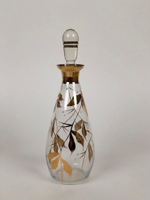 Mid-Century Cabana Style Glass Carafe with Hand-Painted Floral Pattern, 1950s-BAF-763435