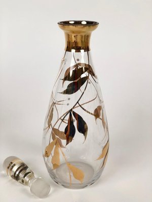 Mid-Century Cabana Style Glass Carafe with Hand-Painted Floral Pattern, 1950s-BAF-763435