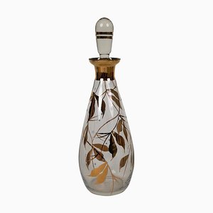 Mid-Century Cabana Style Glass Carafe with Hand-Painted Floral Pattern, 1950s-BAF-763435