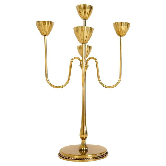 Mid-Century Candelabra in Brass by Gunnar Ander for Ystad Metall Sweden, 1960s