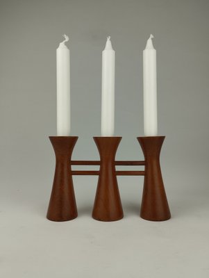 Mid-Century Candle Glow and Vases in Teak, Denmark, Set of 2-SFQ-1762453