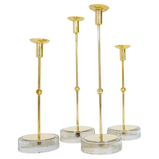 Mid-Century Candleholders by Gunnar Ander for Ystad Metall, Sweden, 1950s, Set of 4