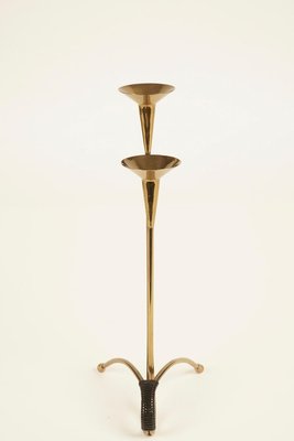 Mid-Century Candleholders in Brass, Austria, 1950s, Set of 3-BAF-763540