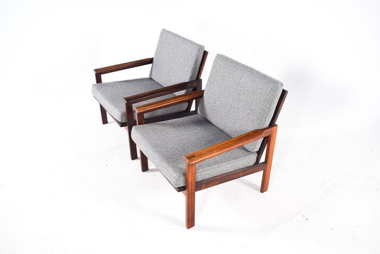 Mid-Century Capella Armchairs in Rosewood by Illum Wikkelso for Niels Eilersen, 1960, Set of 2