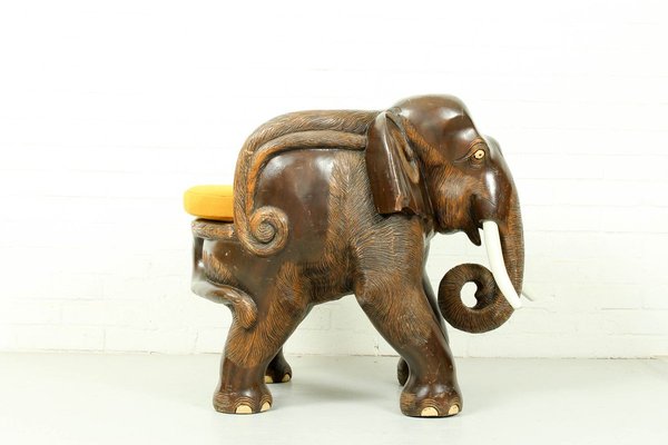 Mid-Century Carved Elephant Childrens Chair, 1960s-ZA-727849