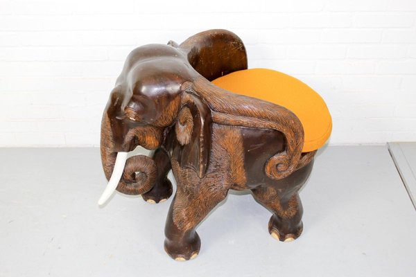 Mid-Century Carved Elephant Childrens Chair, 1960s-ZA-727849