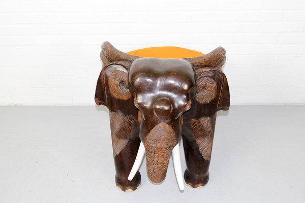 Mid-Century Carved Elephant Childrens Chair, 1960s-ZA-727849