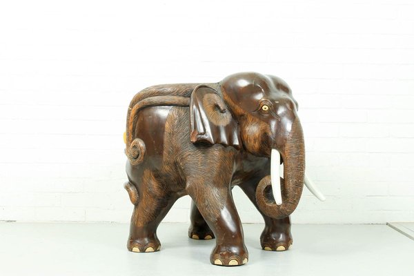 Mid-Century Carved Elephant Childrens Chair, 1960s-ZA-727849