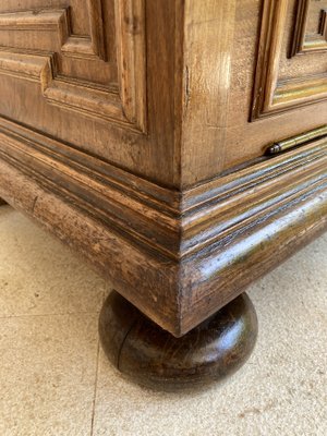 Mid-Century Carved Wooden Sideboard with 2 Drawers in Waist and Lower Door with Gilt Bronze Details-NOU-988003