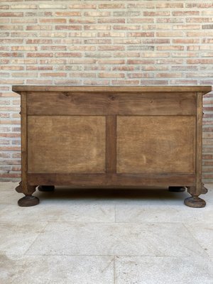 Mid-Century Carved Wooden Sideboard with 2 Drawers in Waist and Lower Door with Gilt Bronze Details-NOU-988003