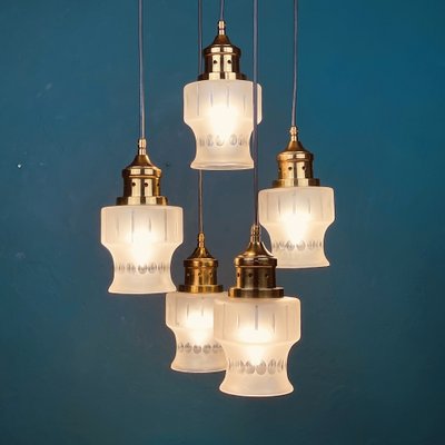 Mid-Century Cascade Glass Chandelier, Italy, 1970s-WQC-1215648