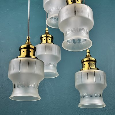 Mid-Century Cascade Glass Chandelier, Italy, 1970s-WQC-1215648