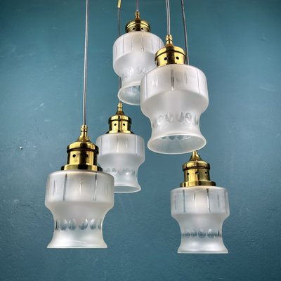 Mid-Century Cascade Glass Chandelier, Italy, 1970s-WQC-1215648