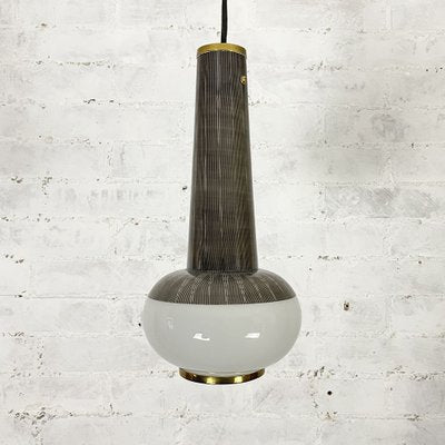 Mid-Century Ceiling Lamp in Etched Glass-CQZ-913621