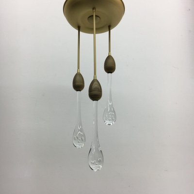 Mid-Century Ceiling Lamp with Murano Glass Drops, 1970s-BGP-934892