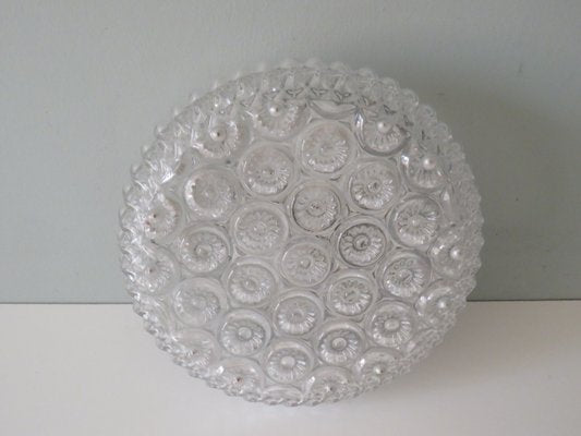 Mid-Century Ceiling or Wall Lamp in Glass with Floral Pattern, Belgium, 1960-1970-UKG-1299361