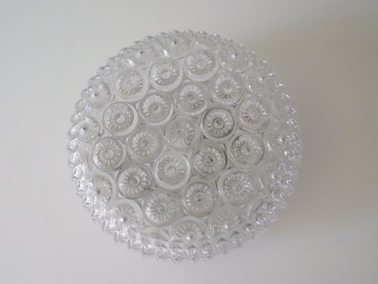 Mid-Century Ceiling or Wall Lamp in Glass with Floral Pattern, Belgium, 1960-1970-UKG-1299361