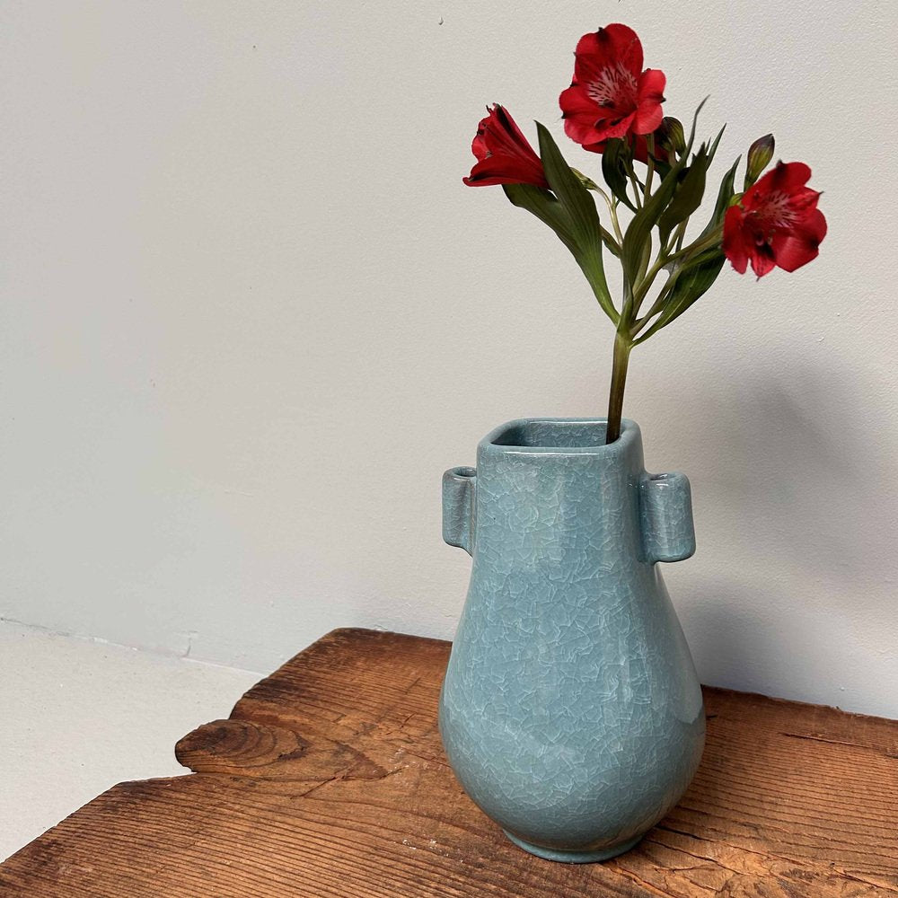 Mid-Century Celadon Ikebana Flower Vase, 1960s