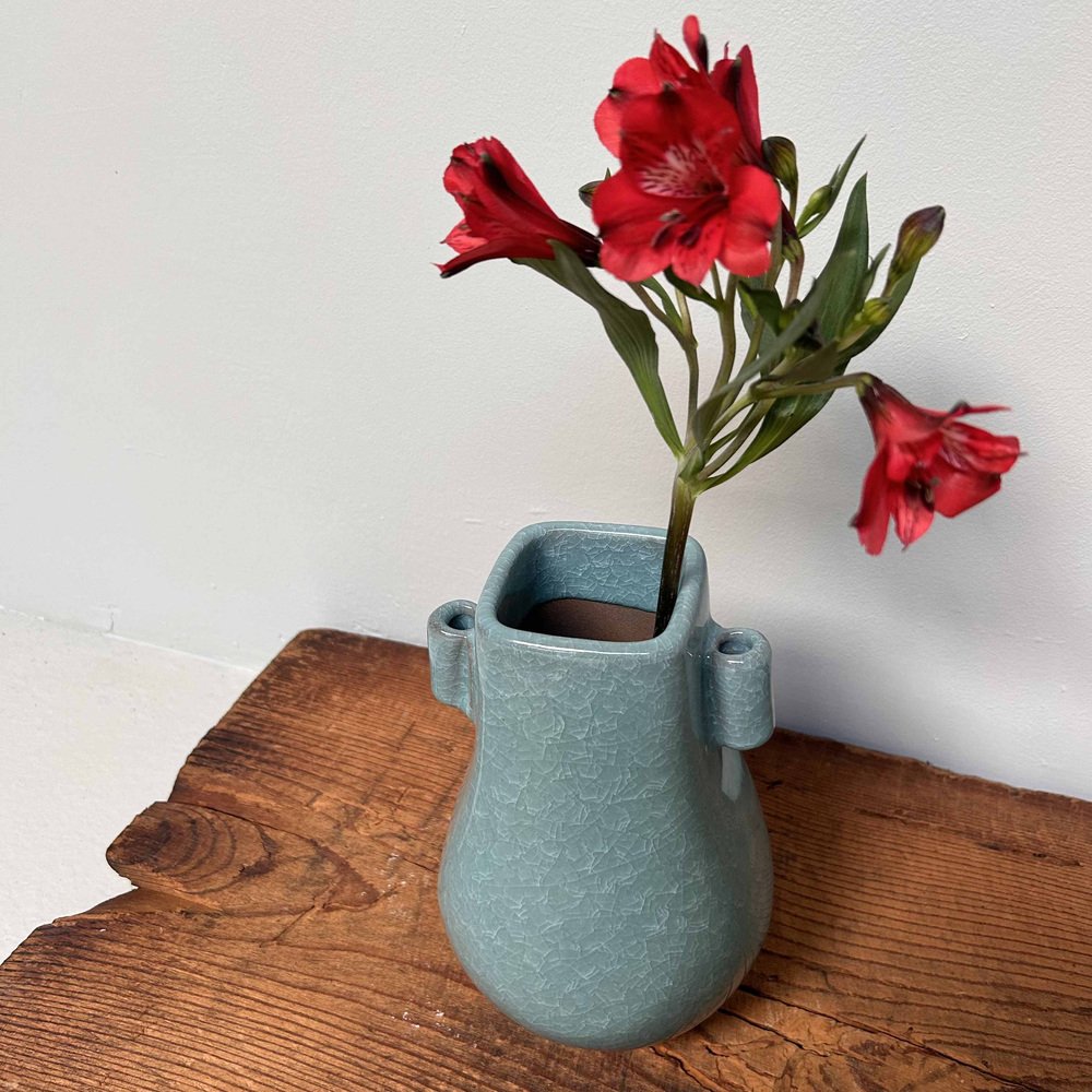 Mid-Century Celadon Ikebana Flower Vase, 1960s