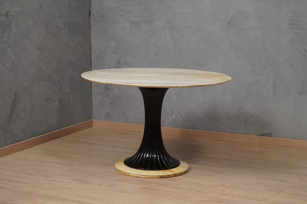 Mid-Century Center Table Dassi in Marble and Wood, 1950s-UH-1801290