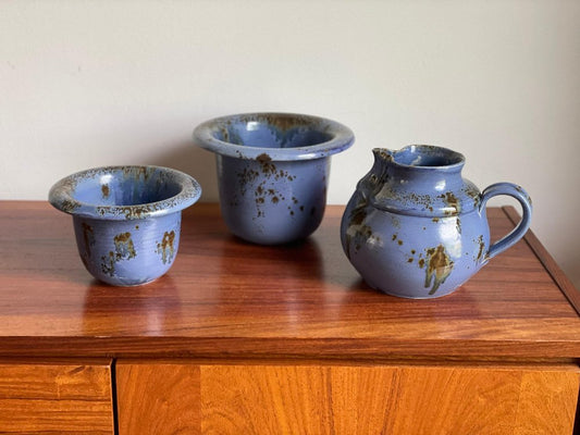 Mid-Century Ceramic Bowl and Vases by Anette Ody Studio, 1960s, Set of 3