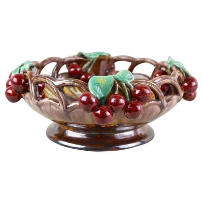 Mid-Century Ceramic Bowl with Cherries by St. Peter Ceramic, 1950-TQA-2034396