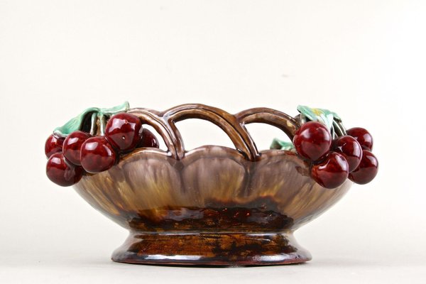 Mid-Century Ceramic Bowl with Cherries by St. Peter Ceramic, 1950-TQA-2034396