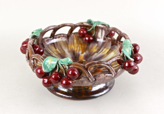 Mid-Century Ceramic Bowl with Cherries by St. Peter Ceramic, 1950-TQA-2034396