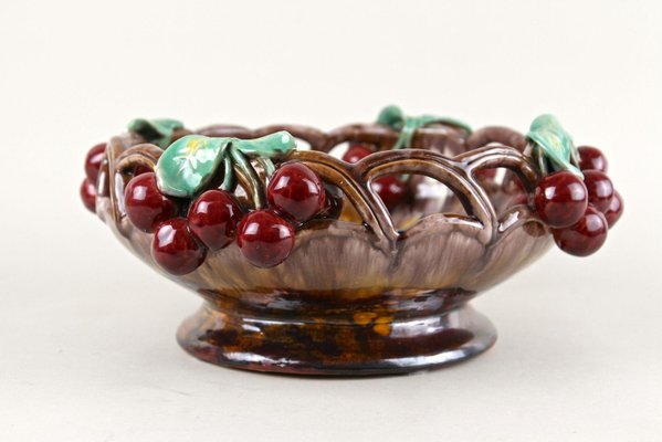 Mid-Century Ceramic Bowl with Cherries by St. Peter Ceramic, 1950-TQA-2034396