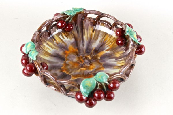 Mid-Century Ceramic Bowl with Cherries by St. Peter Ceramic, 1950-TQA-2034396