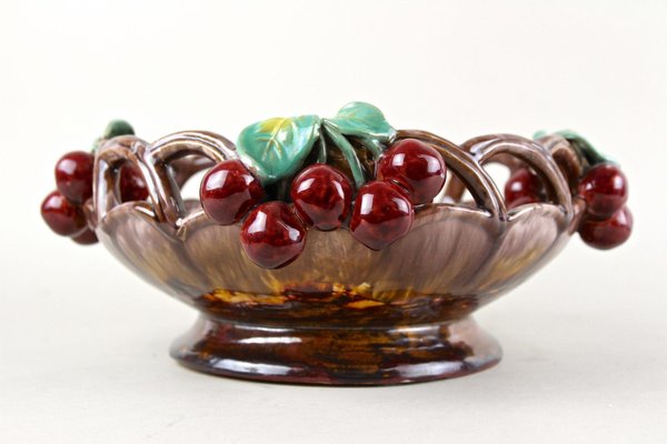 Mid-Century Ceramic Bowl with Cherries by St. Peter Ceramic, 1950-TQA-2034396