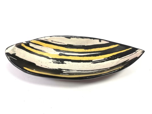 Mid-Century Ceramic Bowl with Expressive Decor by Livia Gorka, 1970s