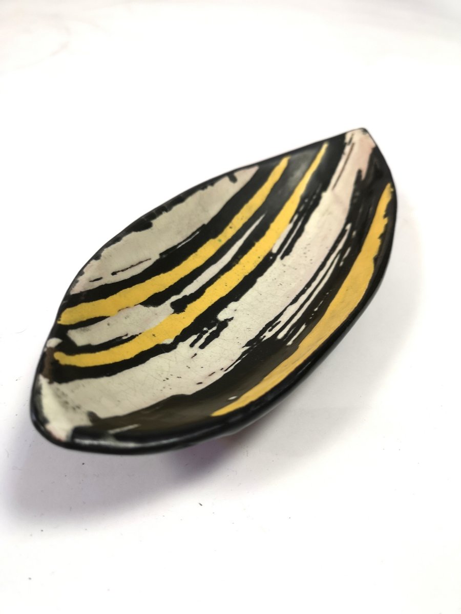 Mid-Century Ceramic Bowl with Expressive Decor by Livia Gorka, 1970s