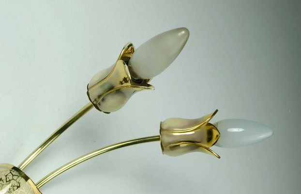 Mid-Century Ceramic Brass Wall Light, 1950s-FH-1092254